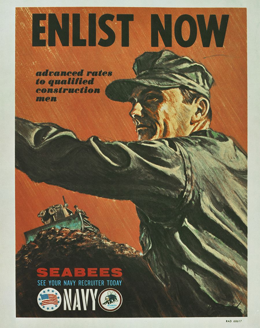 Enlist Now, issued by United States Navy Recruiting Command, circa 1942. Poster Collection, US 2619R, Hoover Institution Archives