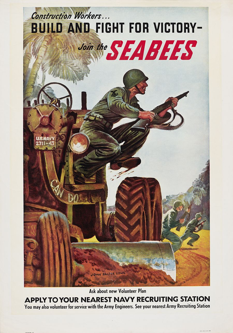 Build and Fight for Victory, by John Falter, issued by United States Navy Recruiting Command, May 12, 1943. Poster Collection, US 2564, Hoover Institution Archives