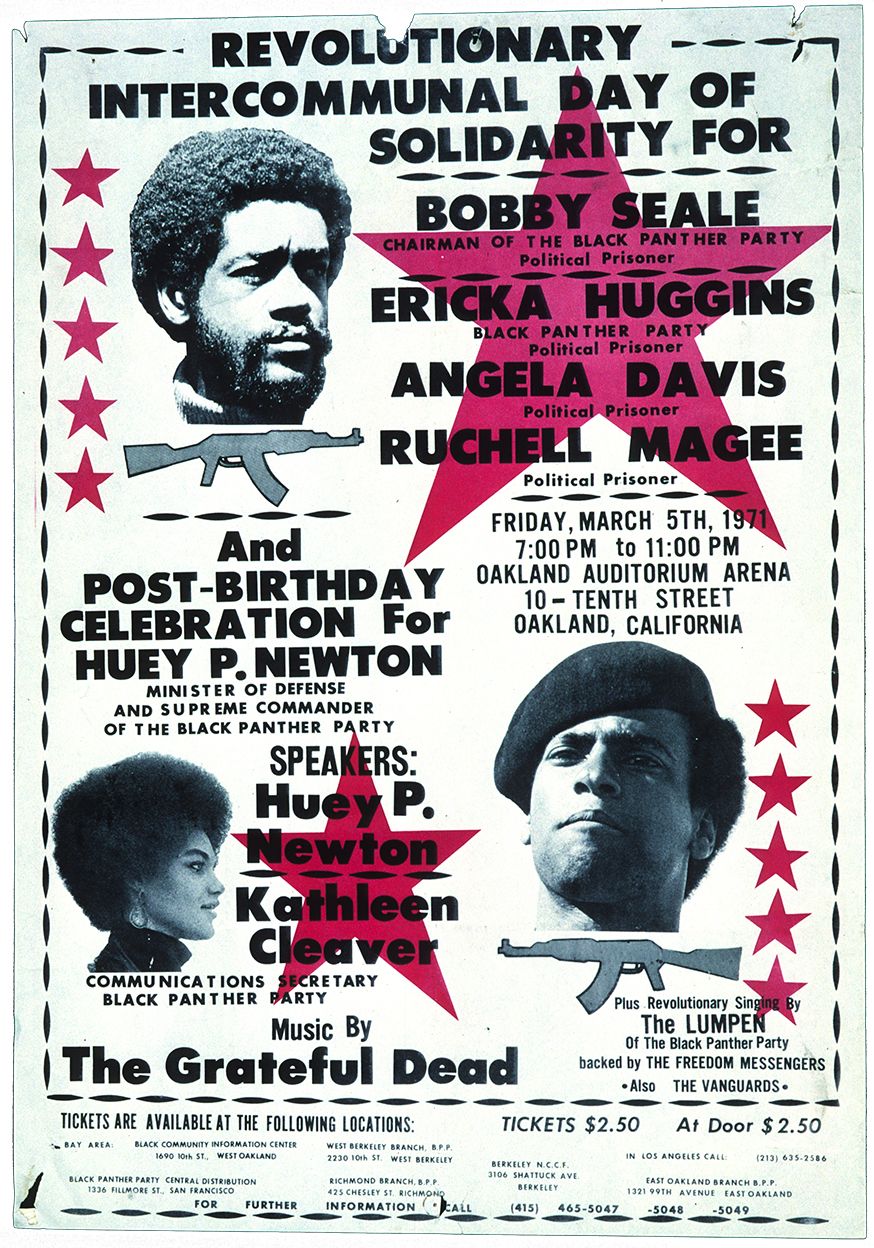 Poster promoting the Revolutionary Intercommunal Day of Solidarity, issued by the Black Panther Party, 1971. Poster Collection, US 7393, Hoover Institution Archives