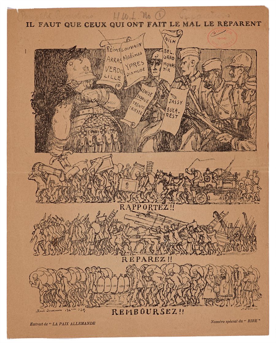Il Faut Que Ceux Qui Ont Fait le Mal le Réparent (It Is Necessary That Those Who Have Done Evil Repair It), 1918. From the Pamphlet Collection, Hoover Institution Library.