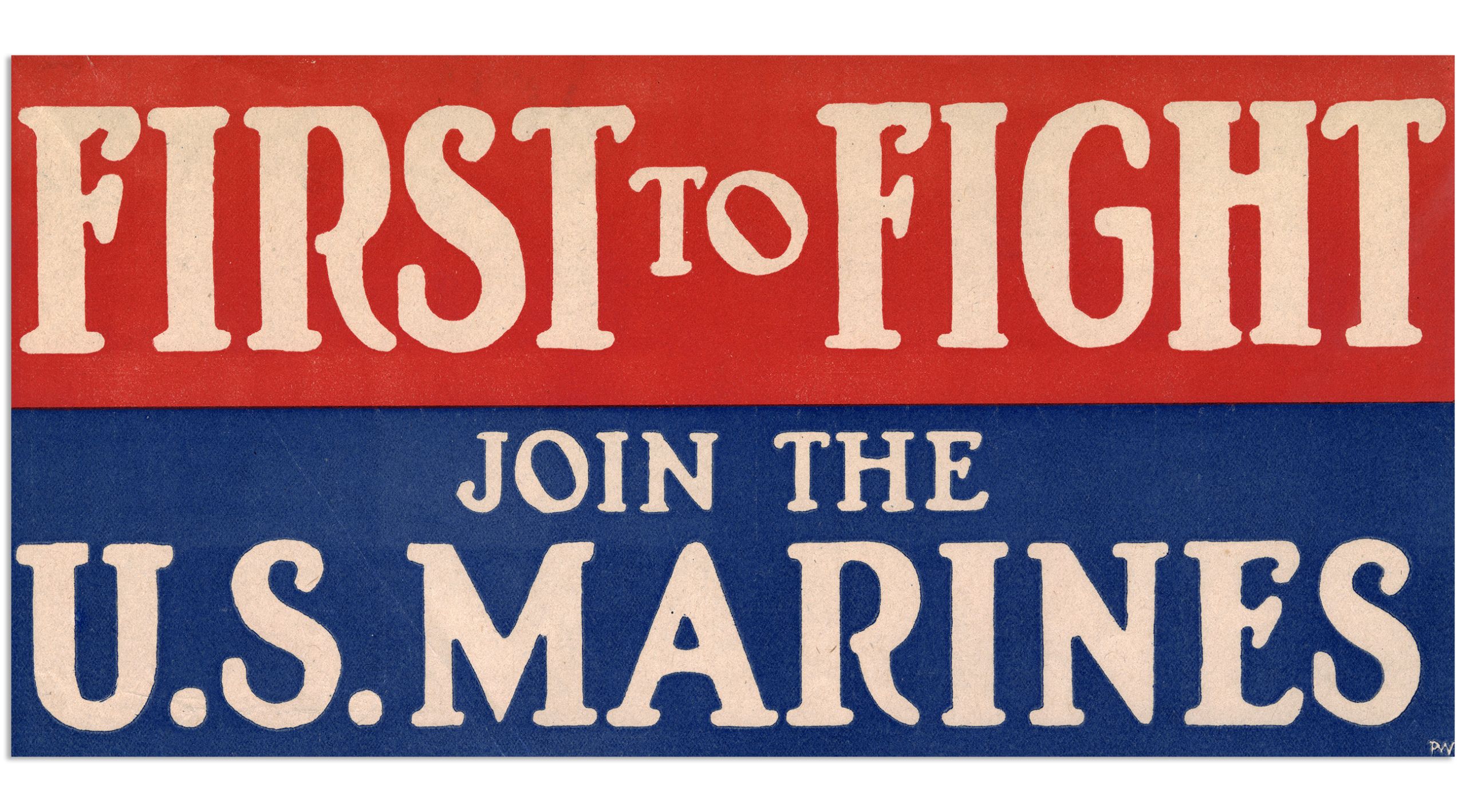 Color image of a U.S. Marines recruitment poster, circa 1917. From the Poster Collection, US 2385, Hoover Institution Archives